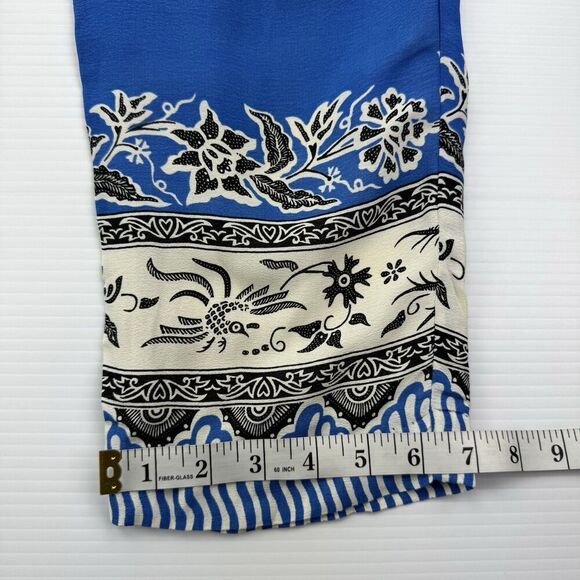 Anthropologie Blue Pants Leifnotes Blooming Perennial Cropped Floral Size 6 - Picture 7 of 12